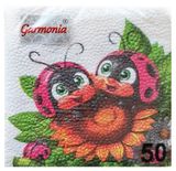 Изображение товара Салфетки бумажные Garmonia Божьи коровки 1 слой 24х24 см, 50 л
