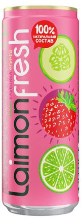 Изображение товара Напиток газированный Laimon fresh клубника-огурец-лайм, 330 мл