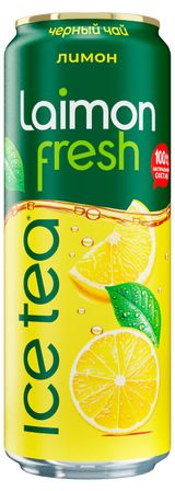 Изображение товара Чай черный Laimon fresh сокосодержащий с лимоном, 450 мл