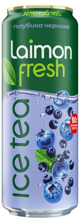 Изображение товара Чай зеленый Laimon fresh сокосодержащий голубика-черника, 450 мл