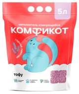 Изображение товара Наполнитель для кошачьего туалета «Комфикот» тофу горная лаванда комкующийся, 5 л
