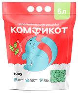 Изображение товара Наполнитель для кошачьего туалета «Комфикот» тофу зеленый чай комкующийся, 5 л