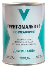 Изображение товара Грунт-эмаль по ржавчине V 3 в 1 зеленая, 800 г