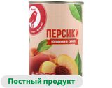 Изображение товара Персики консервированные АШАН Красная птица половинки в сиропе Китай, 425 мл