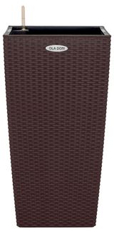 Изображение товара Кашпо OLA DOM rattan с автополивом коричневое, 40 см