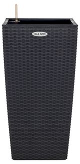 Изображение товара Кашпо OLA DOM rattan с автополивом антрацит, 40 см