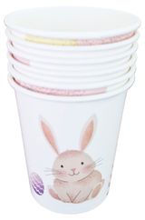 Изображение товара Стакан одноразовый бумажный кролик пасхальный Пасха 250 мл, 6 шт