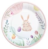 Изображение товара Тарелка одноразовая бумажная кролик пасхальный Пасха 23см, 6 шт