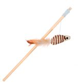 Изображение товара Игрушка-дразнилка для кошек Triol Мышка из сизаля с пером, 40 см