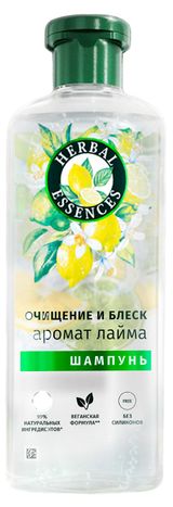 Изображение товара Шампунь для волос Herbal Essences очищение и блеск с ароматом лайма Франция, 350 мл