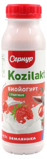 Изображение товара Биойогурт питьевой «Сернур» Kozilakt из козьего молока с пробиотиками земляники 3-4,5% БЗМЖ, 250 г