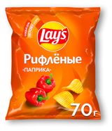 Изображение товара Чипсы картофельные Lay's Рифленые паприка, 70 г