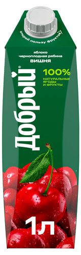 Изображение товара Нектар «Добрый» Яблоко-Рябина-Вишня, 1 л