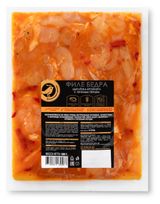 Изображение товара Бедро цыпленка-бройлера АШАН Золотая птица Бескостное с печеным перцем охлажденное, 500 г