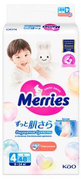 Изображение товара Подгузники для детей Merries размер L / 4 (9-14 кг), 48 шт