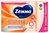 Изображение товара Туалетная бумага Zemma Deluxe Бархатистый персик 3 слоя, 12 рулонов