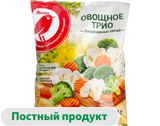 Изображение товара Овощная смесь АШАН Красная птица Трио морковь, капуста брокколи, цветная капуста замороженная, 400 г