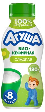 Изображение товара Продукт биокефирный детский «Агуша» Сладкий с пробиотиками для детей 2,9% БЗМЖ с 8 мес, охлажденный, 180 г