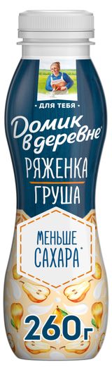 Изображение товара Напиток кисломолочный Ряженка «Домик в деревне» с грушей 2,1% БЗМЖ, 260 г