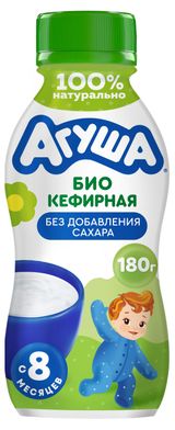 Изображение товара Продукт биокефирный детский «Агуша» с пробиотиком без добавления сахара для детей 3,1% БЗМЖ с 8 мес, охлажденный, 180 г