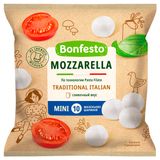 Изображение товара Сыр рассольный моцарелла мини Bonfesto сливочный 10 шариков 45% БЗМЖ Беларусь, 80 г