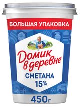 Изображение товара Сметана «Домик в деревне» 15% БЗМЖ, 450 г