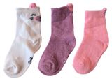 Изображение товара Носки детские InExtenso короткие розово-лилиловые 3 пары, р.12/13-13/14