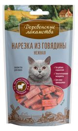 Изображение товара Лакомства для кошек «Деревенские лакомства» Нарезка из говядины, 45 г