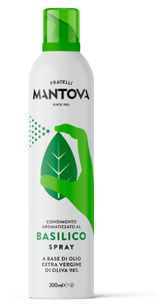 Изображение товара Масло-спрей оливковое Fratelli Mantova Extra Virgin нерафинированное с базиликом Италия, 200 мл