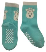 Изображение товара Носки детские антискользящие Жирафики бирюзовые, р 1-2 года