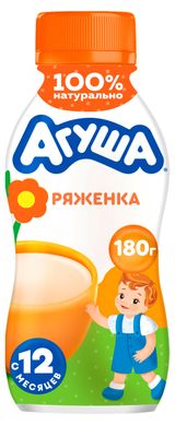 Изображение товара Напиток кисломолочный Ряженка детская «Агуша» 3,2% с 12 мес, охлажденный, 180 г