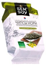 Изображение товара Чипсы нори Sen Soy с оливковым маслом из обжаренной морской водоросли, 4,5 г