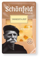 Изображение товара Сыр полутвердый Schonfeld Эмменталь нарезка БЗМЖ, 125 г