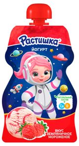 Изображение товара Йогурт питьевой детский «Растишка» земляничное мороженое 2,6% БЗМЖ, 70 г