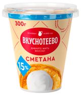 Изображение товара Сметана «Вкуснотеево» 15% БЗМЖ, 300 г