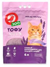 Изображение товара Наполнитель для кошачьего туалета АШАН Красная птица тофу лаванда комкующийся Китай, 6 л