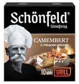 Изображение товара Сыр мягкий с белой плесенью Камамбер Schonfeld с грецким орехом гриль БЗМЖ, 125 г