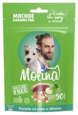 Изображение товара Лакомство для собак Molina Канапе из утки и яблока, 50 г