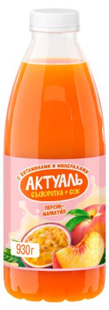 Изображение товара Напиток на сыворотке «Актуаль» Персик маракуйя охлажденный, 930 г