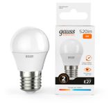 Изображение товара Лампа светодиодная Gauss 8W 3000K Е27 LED теплый белый свет, 1 шт