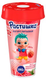 Изображение товара Йогурт питьевой детский «Растишка» со вкусом малинового мороженого 2,8%, 190 г