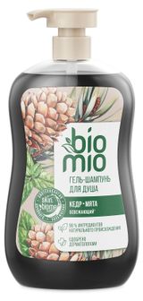 Изображение товара Гель-шампунь для душа BioMio Bio Shower Body & Hair Gel с эфирными маслами мяты и кедра, 650 мл