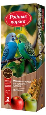 Изображение товара Лакомство для волнистых попугаев «Родные корма» палочки с фруктами, 2х45 г
