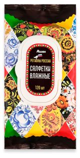 Изображение товара Влажные салфетки АШАН Красная птица, 120 шт