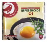 Изображение товара Яйцо куриное АШАН Красная птица деревенское С1 белое лоток, 30 шт