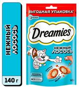 Изображение товара Лакомство для кошек Dreamies подушечки с лососем, 140 г