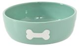 Изображение товара Миска для собак керамическая голубая, 17,5х17,5х5,5 см