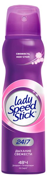 Изображение товара Дезодорант-антиперспирант спрей женский Lady Speed Stick 24/7 Дыхание свежести, 150 мл
