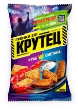 Изображение товара Гренки ржано-пшеничные «Крутец» со вкусом краба и сметаной, 100 г