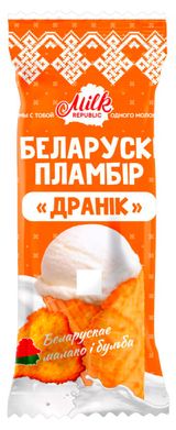 Изображение товара Мороженое пломбир «Беларускi пламбiр» Рожок с ароматом ванили Драник, 75 г